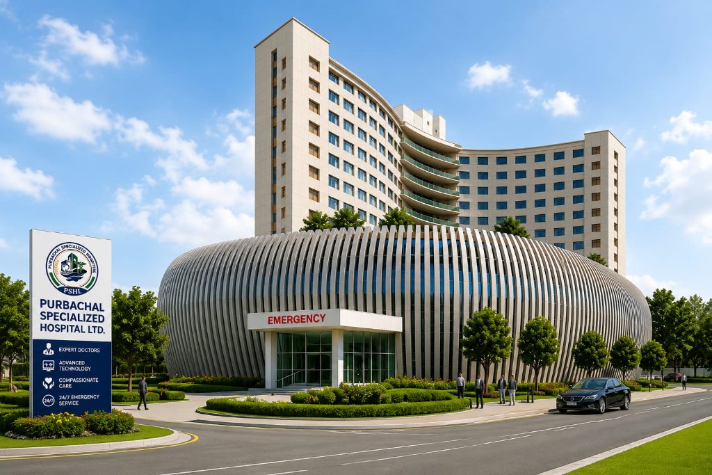 Architectural rendering of Purbachal Specialized Hospital